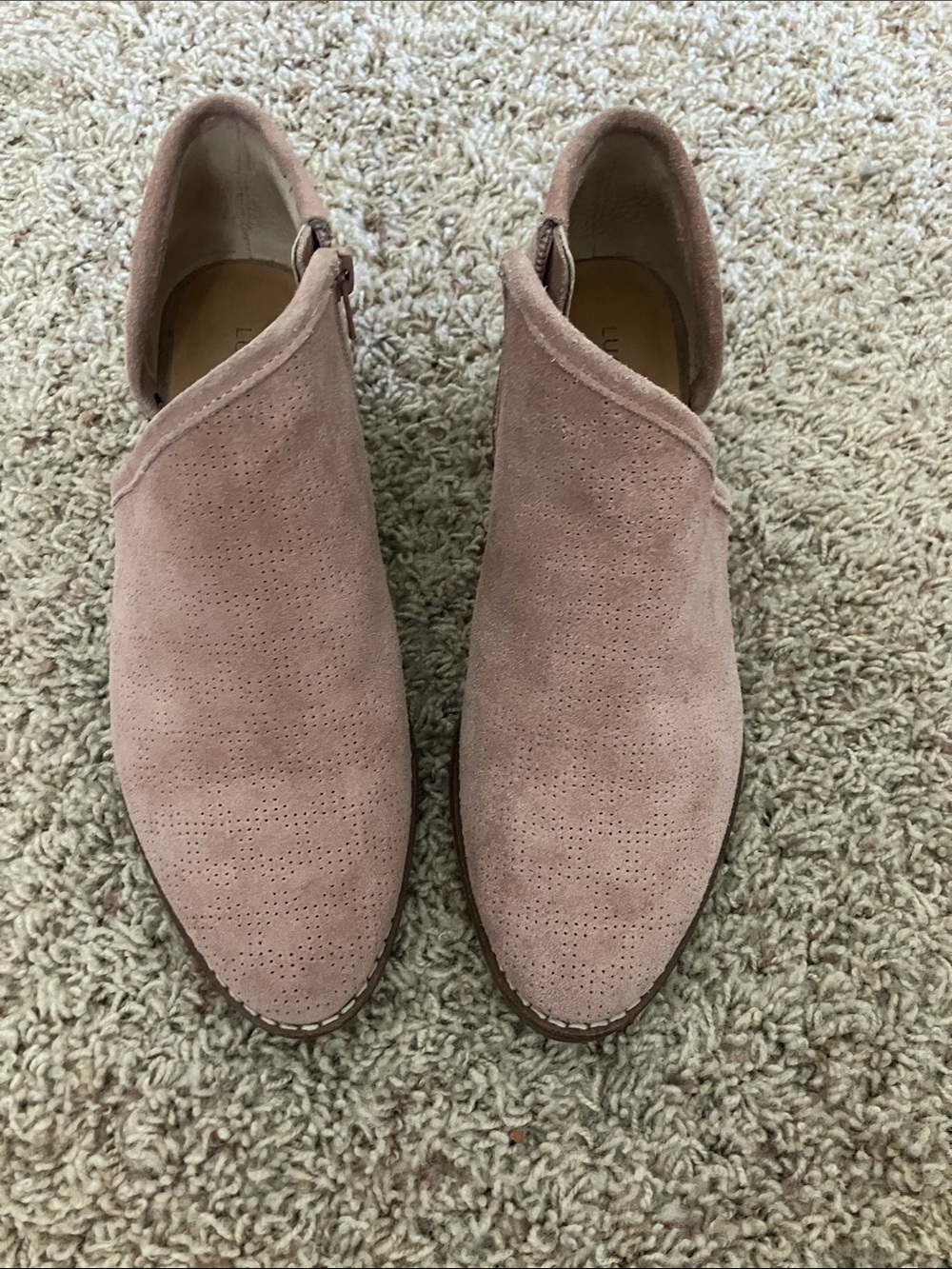 Women's Suede Pink Ankle Slip-On Booties